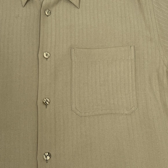 JHANE BARNES - 100% SILK Herringbone Mens L Shirt - Picture 3 of 8